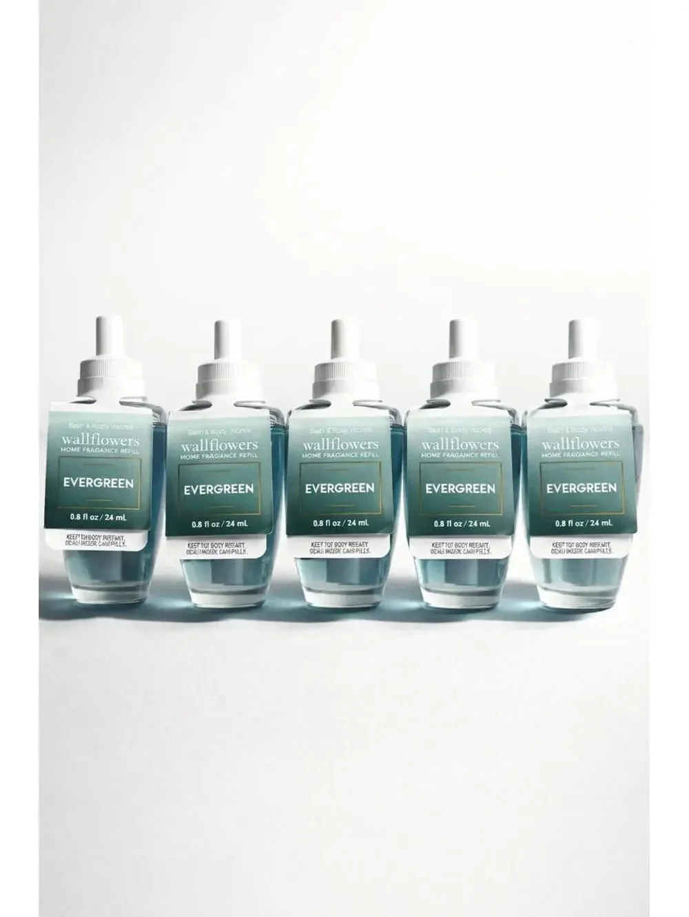 Lot of 5 Bath & Body Works Wallflowers Home Fragrance Refill - Evergreen